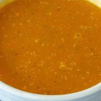 Curried Butternut Squash Soup (V, Gf) · Roasted  butternut squash, curry spices, ginger, lemon, coconut milk