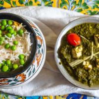 Palak Paneer (Gf) · Spinach and ‘Paneer’ cooked together with fresh herbs
