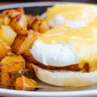 Pope Benedict · Lancaster county ham, poached egg, hollandaise, home fries.