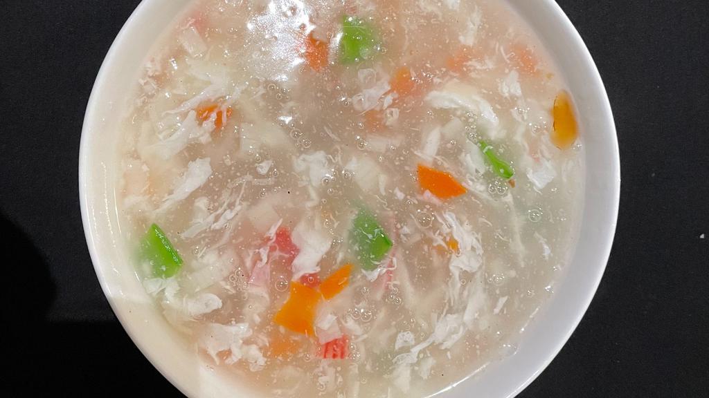 Seafood Soup · Baby Shrimp, Scallop, Crab Stick, Egg White