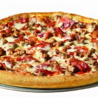 Meat Combo Pizza · Cheese: Signature 3-Cheese Blend
Meat: Pepperoni, Sausage, Hamburger, Bacon, Hot Capicola
Co...