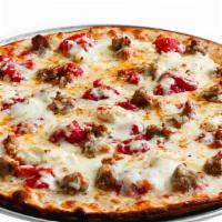 Gf Italian Sausage Ricotta Pizza · Ricotta Cheese, Italian Sausage, Asiago Cheese, Red Pepper Flakes, Pizza Sauce & Signature 3...