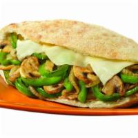 Hot Veggie Pocket · Sautéed mushrooms, green peppers, onions, provolone and American cheese. 510 cal.