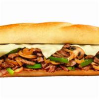 Super Steak Pocket · Steak with sautéed mushrooms, onions, green peppers and American cheese.
