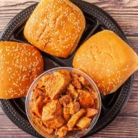 1 Lb. Pulled Chicken Boneless · Served with 3 rolls or 3 pieces of cornbread.