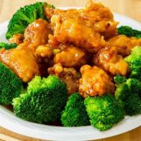 General Tso'S Chicken · Hot and spicy. Chunks of boneless chicken sautéed in hunan sauce and lightly breaded.
