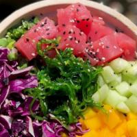 Moana · Any base with  ahi tuna marinated in Hawaiian Sesame sauce, topped with furikake seasoning, ...