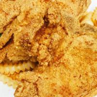 Fried Pork Chops (2) · Tender and juicy fried pork chops. Served with two side dishes and choice of bread on the si...