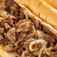 Philly Cheesesteak · Ribeye steak on a toasted sub roll.