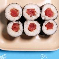 Tuna Roll · Fresh tuna, sushi rice, nori. 6 pieces.