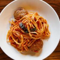 Linguini & Meatballs · roasted garlic ricotta