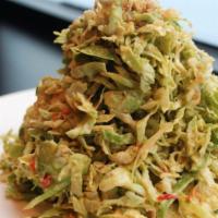 Shredded Brussels Sprouts Salad · Gluten-free. Avocado.