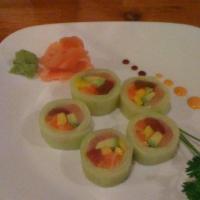 Salmon Combo · 4 pieces salmon sushi and salmon avocado roll.