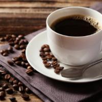 Decaf Coffee · Freshly brewed cup of decaffeinated hot coffee.