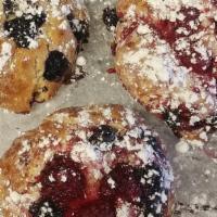 Fresh Fruit Scones · Made fresh daily. wholesome ingredients without excess of sugars and corn syrups. fresh frui...