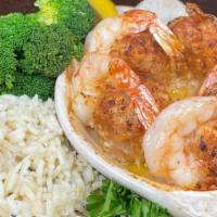 Baked Stuffed Shrimp (5) · large shrimp with our scallop & crab stuffing