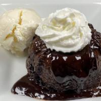 Molten Lava Chocolate Cake · vanilla ice cream & chocolate sauce