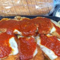 Italian Combo - Fm Style · Pick 2: Chicken Parm (3), Veal Parm (3), Eggplant Parm (4). Served over Pasta