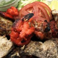Mixed Grill · Assorted mix of lamb chop, chicken seekh kebab, lamb seekh kebab, tandoori shrimp, chicken w...