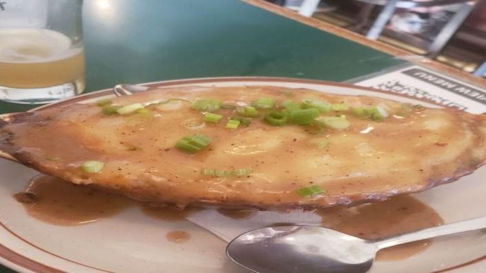 Shepherd'S Pie · Ground beef, carrots, peas, onions, mashed potato, topped with gravy.