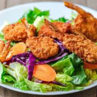 Jumbo Shrimp Salad · Jumbo Shrimps comes with Green Leaf Lettuce, Tomato, Carrot, Cucumber, Red cabbage, White sa...