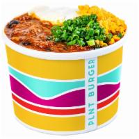 Plnt Chili Bowl · 12 oz. of our House-Made Beyond Meat Chili, NewFields Cheddar Shreds and Sour Cream, Green O...
