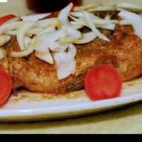 Tilapia Fish Combo · Served with choice of side and a canned soda.