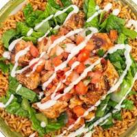 Honey Lime · Grilled mesquite chicken, rice, Honey Lime sauce, romaine and salsa.
