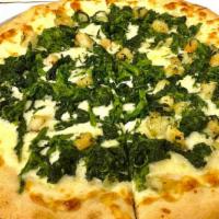 White Shrimp And Broccoli Rabe · White pizza with garlic, shrimp and broccoli rabe