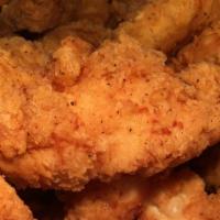Jumbo Tenders · House marinated and battered tenders with your choice of sauce and dressing