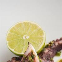 Pulpo Asado Al Chimichurri · Grilled octopus, lime & chimichurri