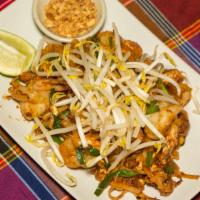 Pad Thai · Favorite. Stir fried rice noodles with egg, tofu and beans sprouts sprinkled with ground pea...