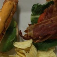 Salmon Blt · Salmon, avocado, bacon, lettuce and tomato, chipotle mayo on brioche roll