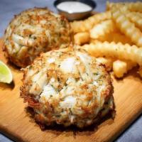 2 Pc Fried Crab Cakes With 2 Sides · 