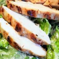 Grilled Chicken Salad · Grilled chicken on fresh romaine and parmesan with caesar dressing