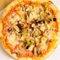 Old Towne Gourmet · Pepperoni, ground beef, mushrooms, green peppers, onions, olives, sausage and plenty of chee...