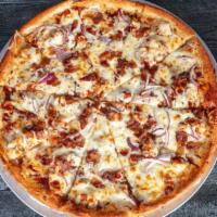Meat Lovers Pizza (Small) · Pizza sauce, pizza cheese, pepperoni, sausage, hamburger, bacon, and ham.