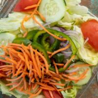 Garden Salad · Fresh lettuce , carrot, tomato , cucumber, green pepper, red onion