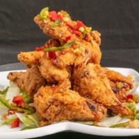 Sliced Chicken With Black Pepper Sauce · Spicy.