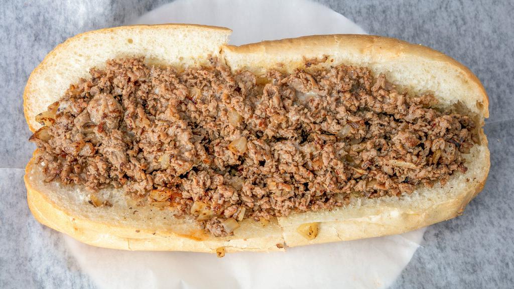 Cheese Steak · Thinly sliced Ribeye steak with American white cheese salt and pepper