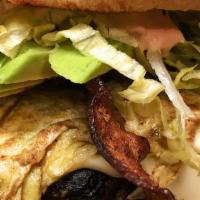 Breakfast Burger · Delicious burger wrapped in egg omlette!