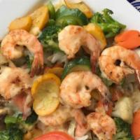 Mexicali Stir-Fry · Choice of chicken or shrimp sautéed with mushrooms, onions, carrots, broccoli and green pepp...