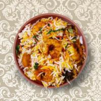 Clay Pot Shrimp Biryani · Long-grained rice dish layered with shrimp and cooked with our fresh herbs, homemade biryani...