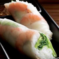 Fresh Summer Rolls · Two pieces wrapped in rice paper and filled with a generous portion of shrimp and pork. Serv...