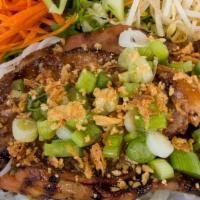 Grilled Lemongrass Chicken Vermicelli · Vermicelli noodles served with bean sprouts, chopped mint, shredded cucumber, pickled carrot...