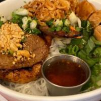 54 Special Vermicelli · Vermicelli noodles served with combination of meats (grilled beef, pork and chicken), crispy...