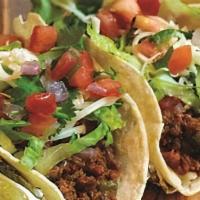 Soft Taco · 1 taco with choice of meat or vegetarian, lettuce, salsa, pico de gallo, cheese, sour cream ...
