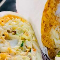 Pancho Burrito · All wrapped in flour tortilla, choice of deep-fried fish or shrimp, with rice, cheese, pico ...