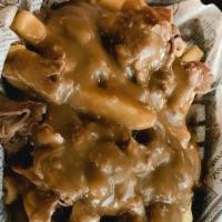 Nick'S Famous Gravy Fries · Fries topped with mouth watering roast beef and gravy.