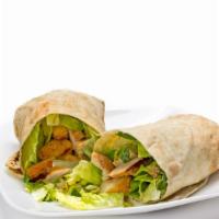 Chicken Caesar Wrap · Grilled Chicken Romaine Lettuce, Parmesan Cheese Crotons tossed with Caesar Dressing